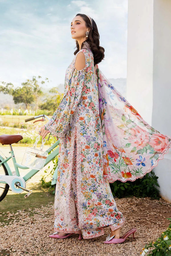MARIA.B-3PC LAWN PRINTED SHIRT WITH CHIFFON PRINT DUPATTA AND PRINT TROUSER-BIC-2503