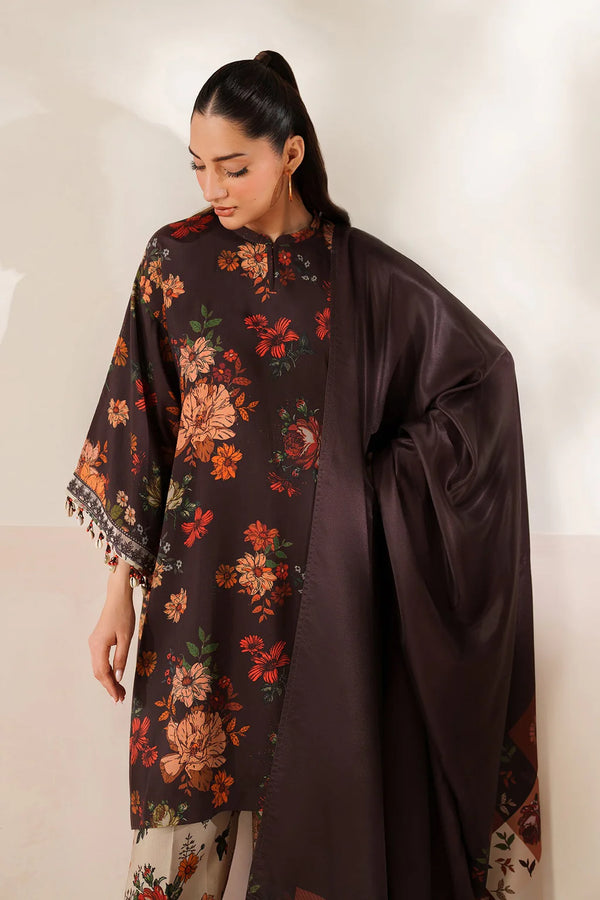 BAROQUE - 3PC USTITCHED VISCOSE PRINTED SHIRT WITH VISCOSE PRINTED DUPATTA AND TROUSER-12634