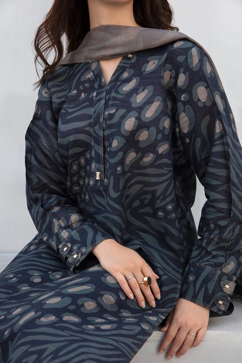 BAROUQE - 3PC UNSTITCHED KHADDAR PRINTED SHIRT WITH KHADDAR PRINT DUPATTA AND PRINT TROUSER-12620