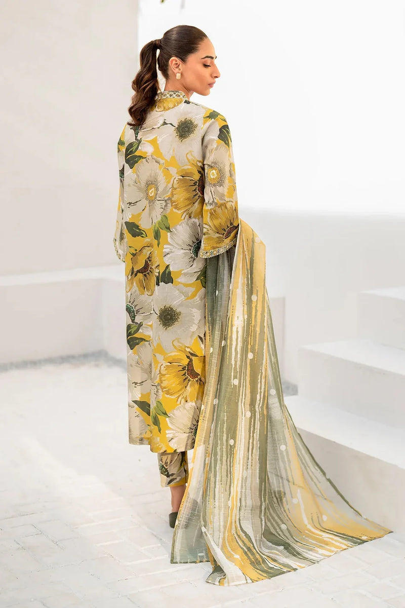 BAROQUE - 3PC USTITCHED KARANDI PRINTED SHIRT WITH KARANDI PRINTED DUPATTA AND TROUSER-BIC-12573