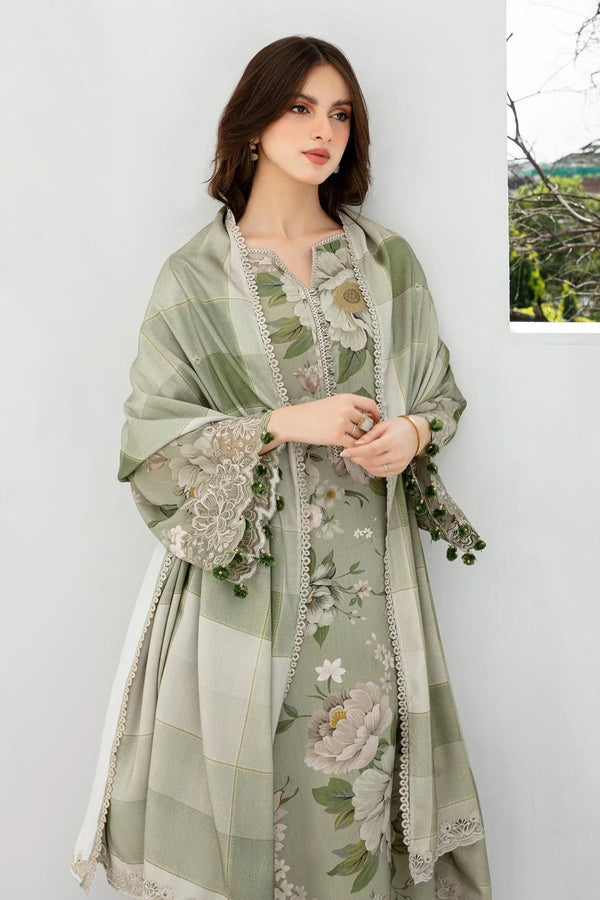 BAROQUE 3PC KARANDI Unstitched PRINTED SHIRT WITH KARANDI PRINTED DUAPTTA AND TROUSER-801