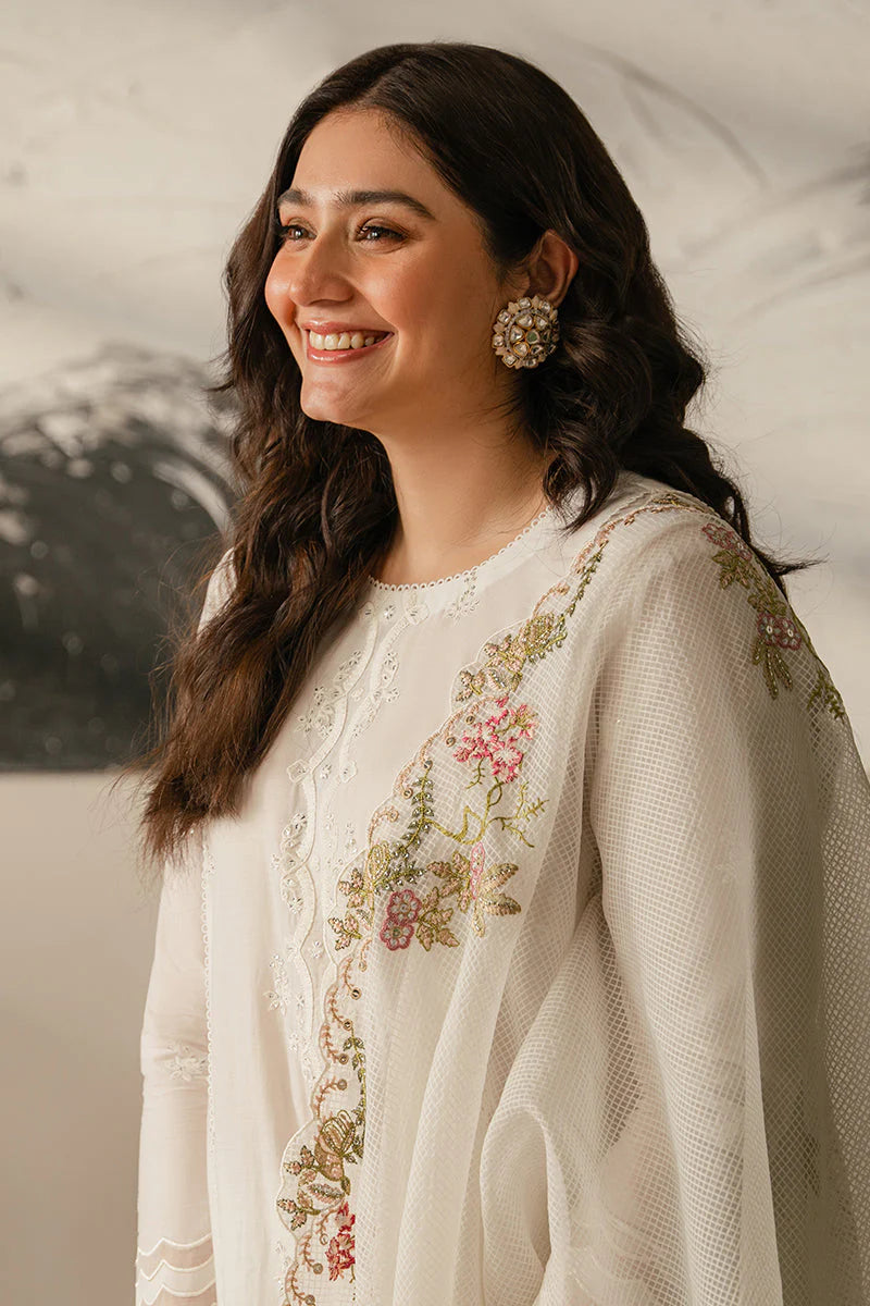 Cross Stitch - Dhanak-3PC Embroidered Shirt with Organza Embroidered Dupatta - Nk 3515