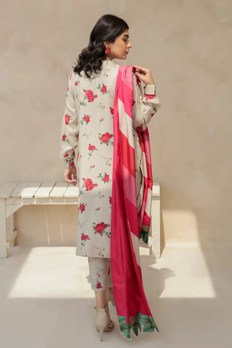 BAROQUE 3PC KARANDI Unstitched PRINTED SHIRT WITH KARANDI PRINTED DUAPTTA AND TROUSER-805