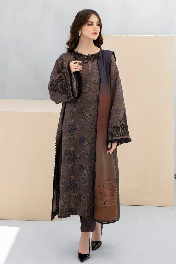 BAROQUE 3PC KARANDI Unstitched PRINTED SHIRT WITH KARANDI PRINTED DUAPTTA AND TROUSER-804