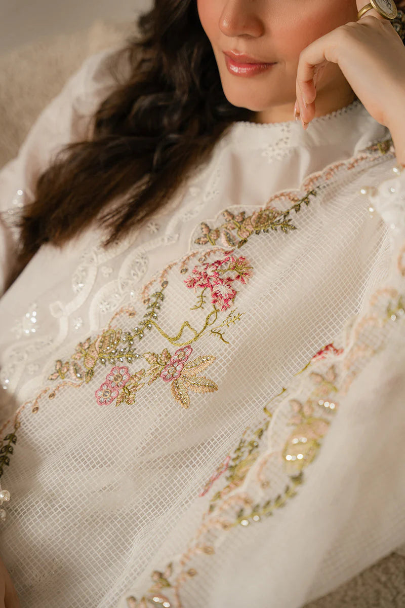 Cross Stitch - Dhanak-3PC Embroidered Shirt with Organza Embroidered Dupatta - Nk 3515