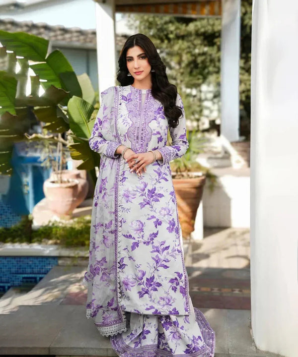 Aneela's - Karandi-3PC Embroidered Shirt with Karandi Printed Embroidered Dupatta -1712