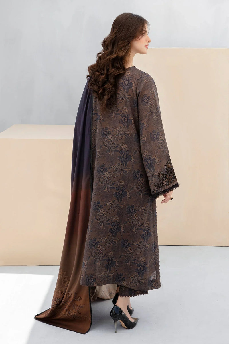 BAROQUE 3PC KARANDI Unstitched PRINTED SHIRT WITH KARANDI PRINTED DUAPTTA AND TROUSER-804