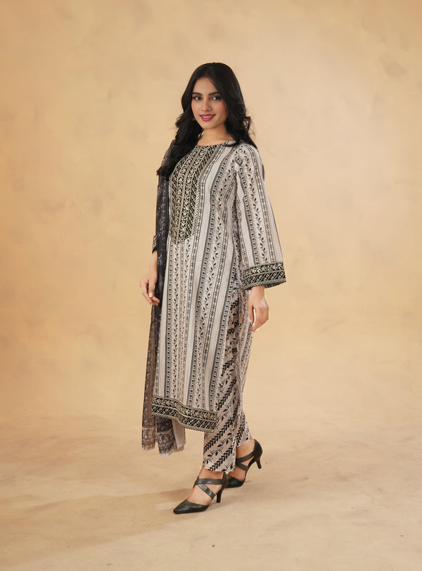 3 Piece Stitched Luxury Printed Pret | N - 5011