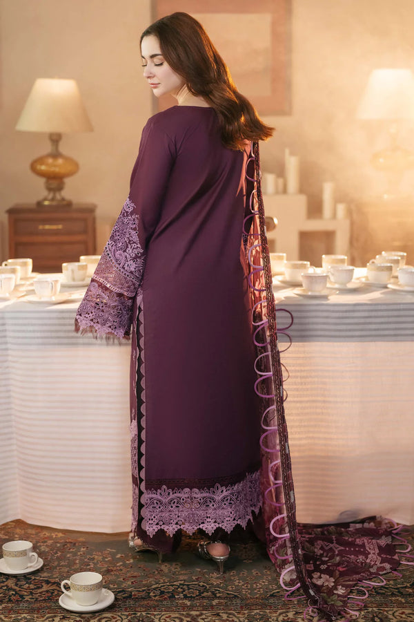 JADE-3PC DHANAK SEQUENCE EMBROIDERED SHIRT WITH DHANAK EMBROIDERED SHAWL & DHANAK TOUSER - 4152