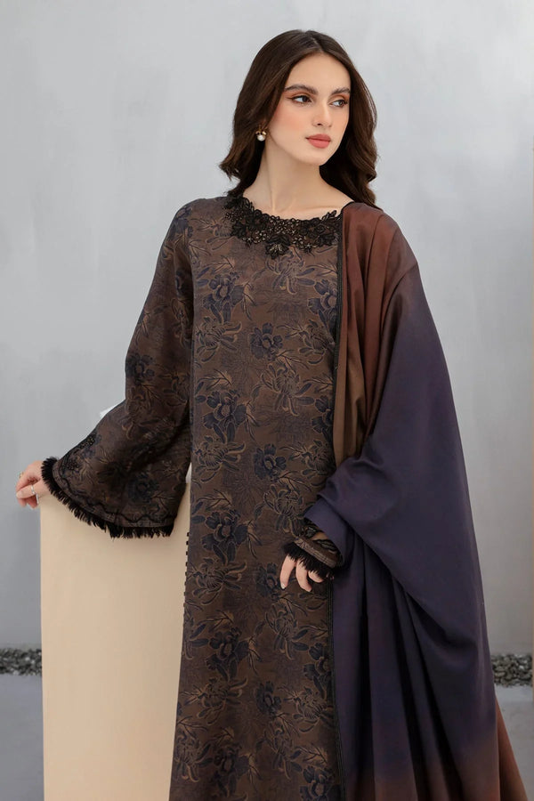 BAROQUE 3PC KARANDI Unstitched PRINTED SHIRT WITH KARANDI PRINTED DUAPTTA AND TROUSER-804