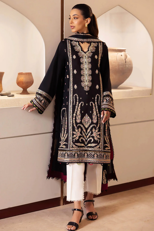 ZAHA - 3PC UNSTITCHED LAWN EMBROIDERED SHIRT WITH DIAMOND PRINTED DUPATTA AND TROUSER - 1708