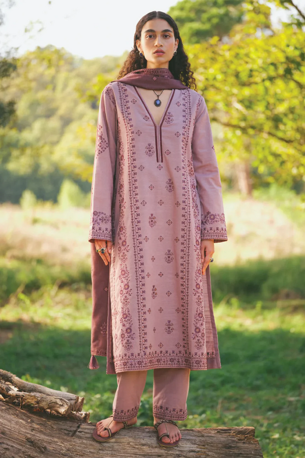 MARIA B 3PC Unstitched DHANAK UNSTITCHED EMBROIDERED - 3101