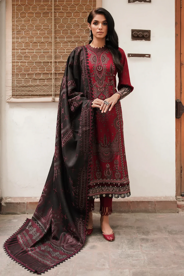 JAZMIN 3PC DHANAK UNSTITCHED EMBROIDERED - 3149