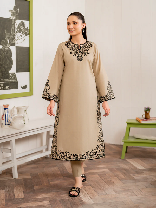 GARNET - 3PC LAWN EMBROIDERED SHIRT WITH MONARK PRINT DUPATTA AND TROUSER- 3515