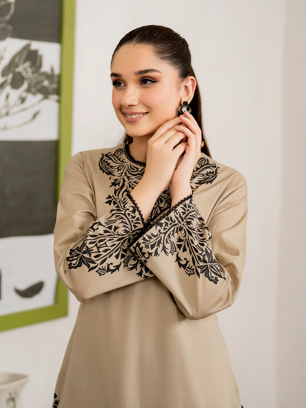 GARNET - 3PC LAWN EMBROIDERED SHIRT WITH MONARK PRINT DUPATTA AND TROUSER- 3515