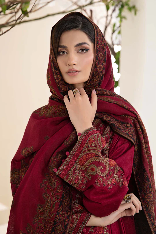 MARIA B-3PC UNSTITCHED EMBROIDRED  KHADDAR - 3268 B