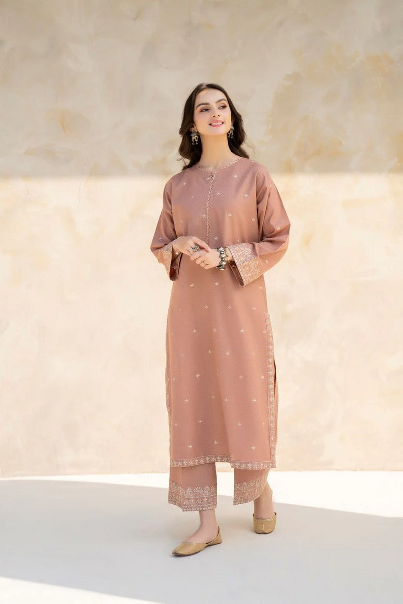 JAZMIN- 2PC UNSTITCHED LAWN EMBROIDRED SHIRT WITH LAWN EMBROIDRED TROUSER-3451