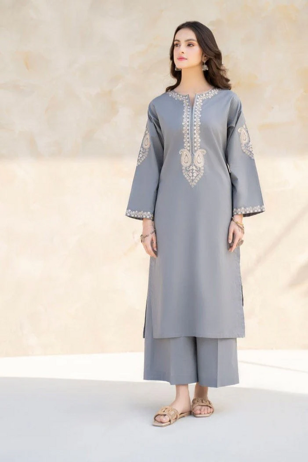 HANA- 2PC UNSTITCHED LAWN EMBROIDERED SHIRT AND TROUSER-3456