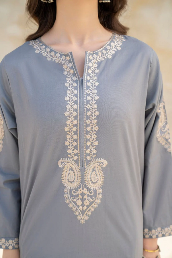 HANA- 2PC UNSTITCHED LAWN EMBROIDERED SHIRT AND TROUSER-3456