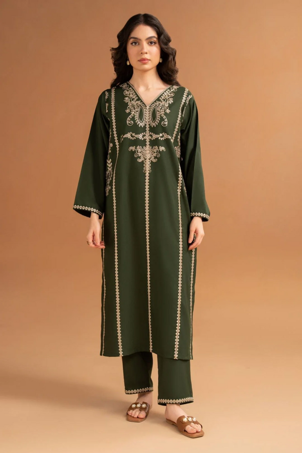 LAZULI - 2PC UNSTITCHED LAWN EMBROIDRED SHIRT WITH LAWN EMBROIDRED TROUSR-3463