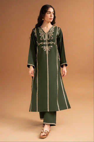 LAZULI - 2PC UNSTITCHED LAWN EMBROIDRED SHIRT WITH LAWN EMBROIDRED TROUSR-3463