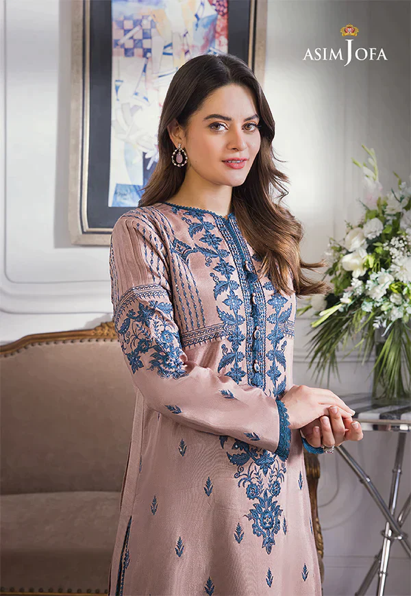 ASIM JOFA 3PC LAWN EMBROIDERED WITH BAMBER CHIFFON DUPATTA-3510