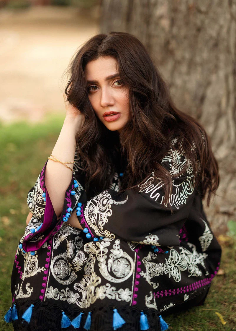 SIRAA BY SADAF - 3PC UNSTITCHED LAWN EMBROIDERED SHIRT WITH MONARK PRINT DUPATTA AND LAWN TROUSER - 3514