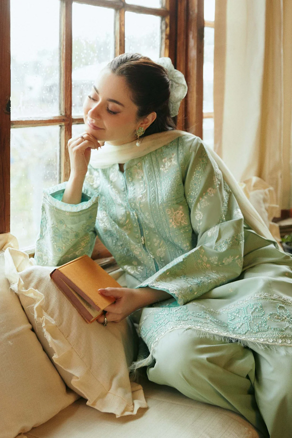 ZARA SHAHJAHAN - UNSTITCHED 3PC LAWN EMBROIDERED SHIRT WITH LAWN EMBROIDERED DUPATTA AND LAWN TROUSER - 3531