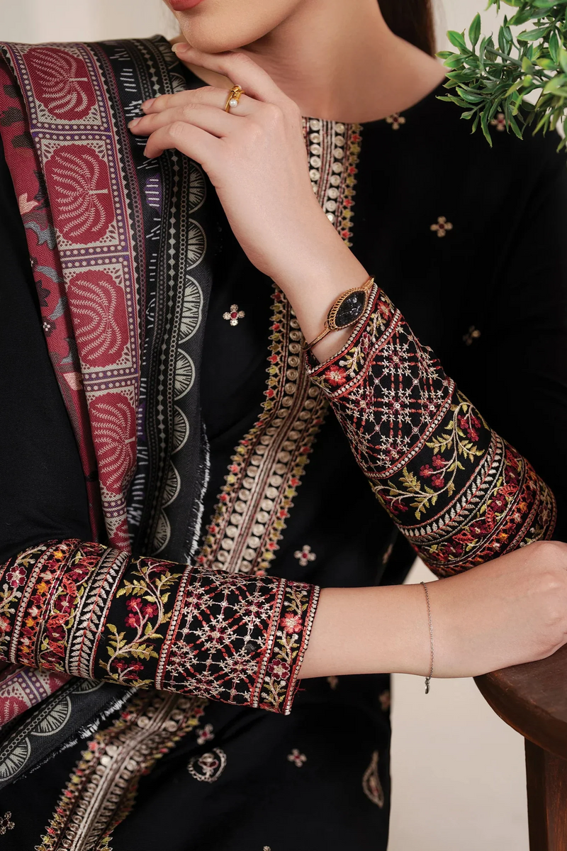 GARNET - 3PC LAWN EMBROIDERED SHIRT WITH MANAAR PRINTED DUPATTA AND TROUSER - 3532