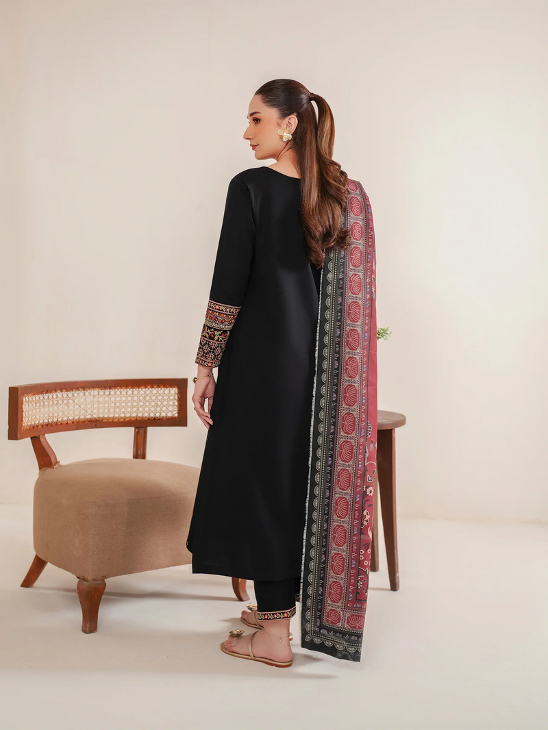 GARNET - 3PC LAWN EMBROIDERED SHIRT WITH MANAAR PRINTED DUPATTA AND TROUSER - 3532