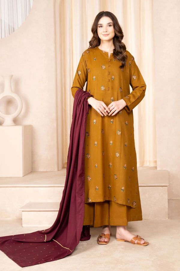 LAZULI- 3PC UNSTITCHED LAWN EMBROIDERED SHIRT LAWN EMBROIDERED DUPATTA AND TROUSER-3543