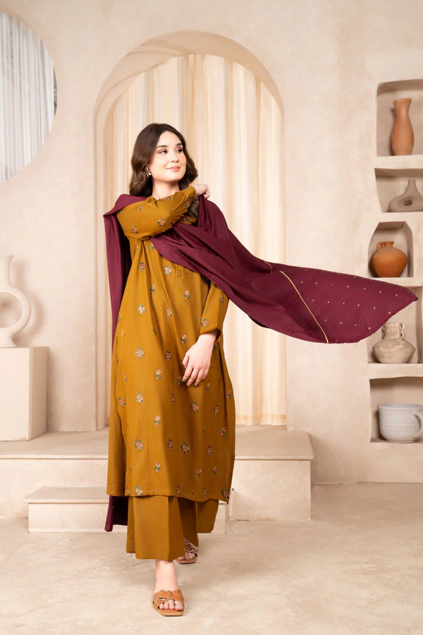 LAZULI- 3PC UNSTITCHED LAWN EMBROIDERED SHIRT LAWN EMBROIDERED DUPATTA AND TROUSER-3543