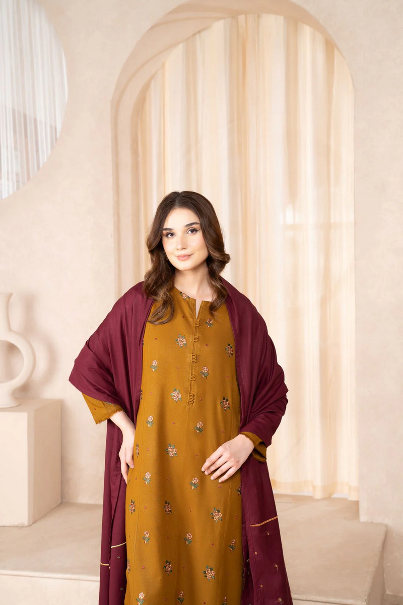 LAZULI- 3PC UNSTITCHED LAWN EMBROIDERED SHIRT LAWN EMBROIDERED DUPATTA AND TROUSER-3543