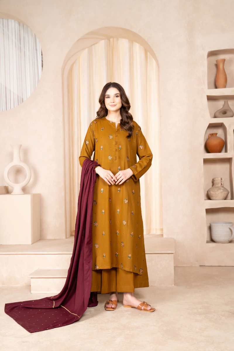 LAZULI- 3PC UNSTITCHED LAWN EMBROIDERED SHIRT LAWN EMBROIDERED DUPATTA AND TROUSER-3543