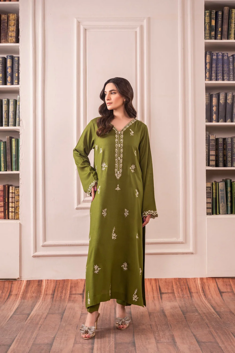 ASIM JOFA - 3PC UNSTITCHED LAWN EMBROIDERED SHIRT WITH BAMBER CHIFFON DUPATTA AND LAWN TROUSER - 3575
