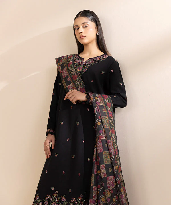 SAPPHIRE-3PC UNSTITCHED LAWN EMBROIDERED SHIRT WITH MONARK PRINT DUAPATTA & TROUSER-3606