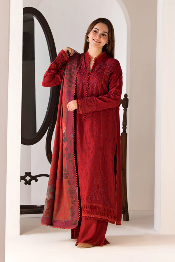 SOBIA NAZIR- 3PC LAWN EMBROIDERED SHIRT WITH MONARK PRINTED DUPATTA AND TROUSER-3614