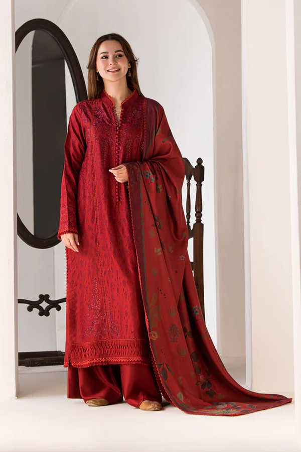 SOBIA NAZIR- 3PC LAWN EMBROIDERED SHIRT WITH MONARK PRINTED DUPATTA AND TROUSER-3614