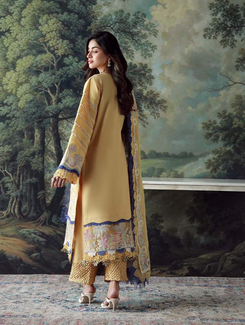 JADE - 3PC LAWN HEAVY EMBROIDERED SHIRT WITH CHIFFON EMBROIERED DUPATTA AND EMB TROUSER - 3802