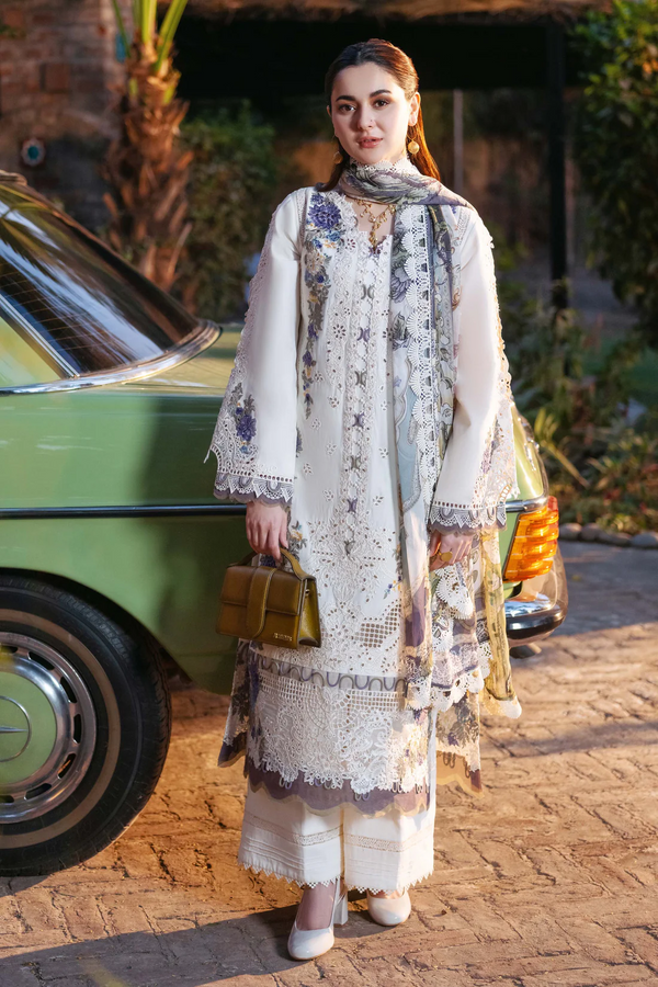 JADE - 3PC Dhanak EMBROIDERED SHIRT WITH Digital Print Shawl AND Dyed TROUSER - 4085