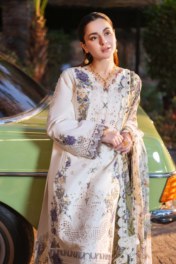 JADE - 3PC Dhanak EMBROIDERED SHIRT WITH Digital Print Shawl AND Dyed TROUSER - 4085
