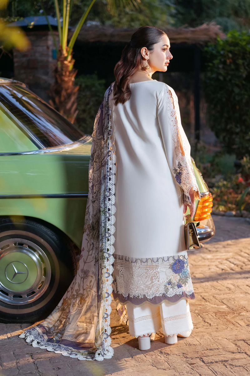 JADE - 3PC Dhanak EMBROIDERED SHIRT WITH Digital Print Shawl AND Dyed TROUSER - 4085