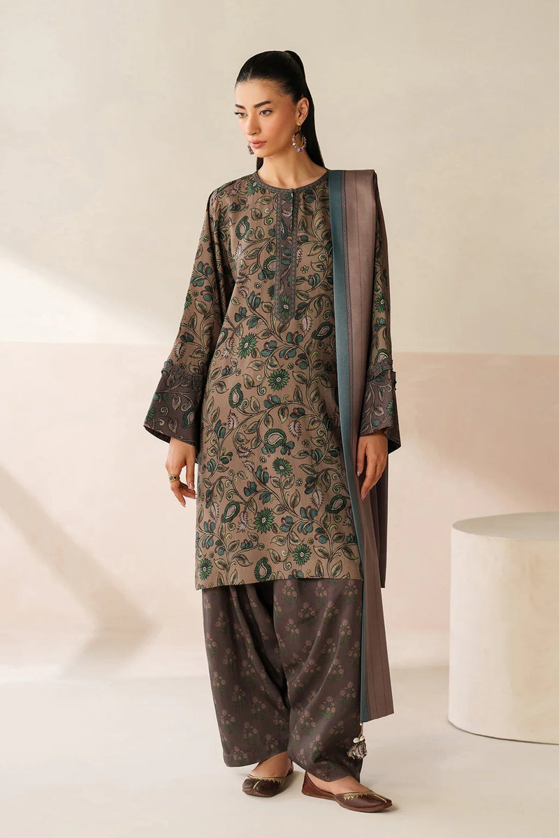 BAROQUE-3PC VISCOSE PRINTED SHIRT WITH VISCOSE PRINTED DUPATTA AND TROUSER-BIC-2637