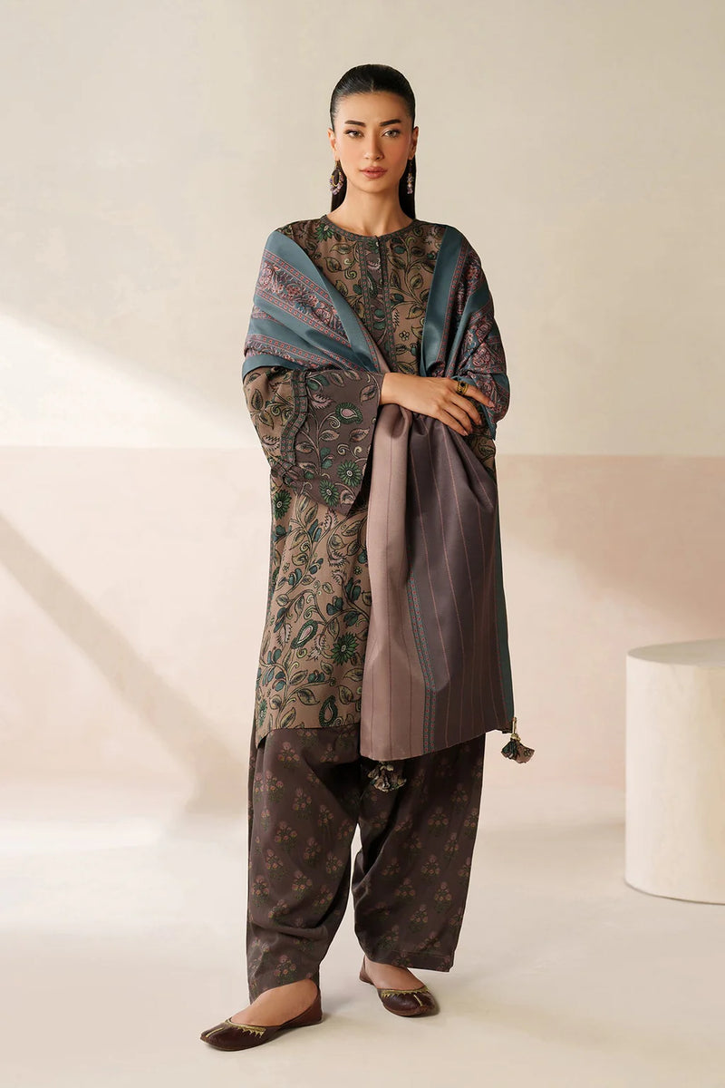 BAROQUE-3PC VISCOSE PRINTED SHIRT WITH VISCOSE PRINTED DUPATTA AND TROUSER-BIC-2637