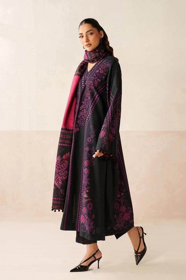 BAROUQE - 3PC UNSTITCHED KHADDAR PRINTED SHIRT WITH KHADDAR PRINTED DUPATTA AND PRINT TROUSER - NK 0205