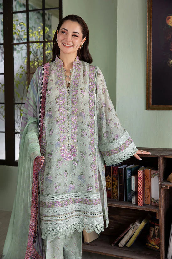 SOBIA NAZIR-3PC KARANDI PRINTED EMBROIDERED SHIRT WITH KARANDI PRINTED DUPATTA AND TROUSER-12564