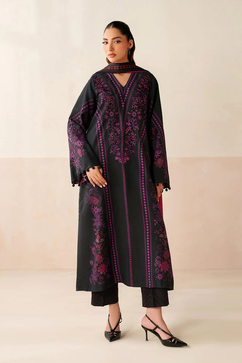 BAROUQE - 3PC UNSTITCHED KHADDAR PRINTED SHIRT WITH KHADDAR PRINTED DUPATTA AND PRINT TROUSER - NK 0205