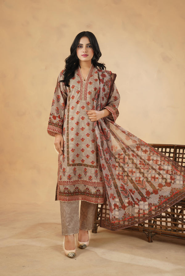 3 Piece Stitched Luxury Printed Pret | N - 5020