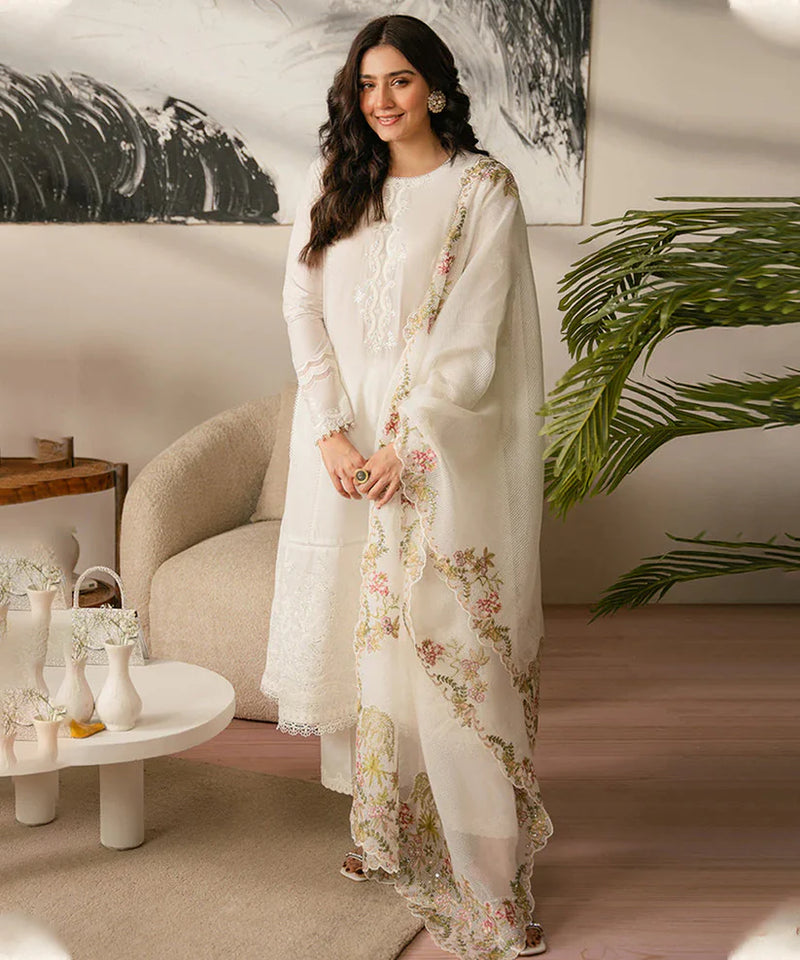 Cross Stitch - Dhanak-3PC Embroidered Shirt with Organza Embroidered Dupatta - Nk 3515
