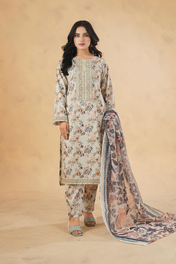 3 Piece Stitched Luxury Printed Pret | N - 5018
